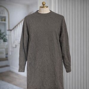 Vince Sweater Dress Women’s Size Small Teddy Brown Long Sleeve Minimalist Knit